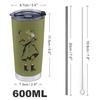 Snufkin Mug with Straw Straw Coffee Convenience Store Stainless Water Large Direct Cute & Brush, Mug, Cup, 600ML, Cup, Tumbler, Steel, Cold/Hot, Car,