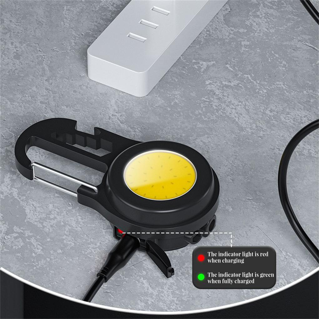 Mini Flashlight COB Outdoor Camping Hiking 800lm Emergency Bright Work Lamp 180 Degree Window Breaker Pocket Light