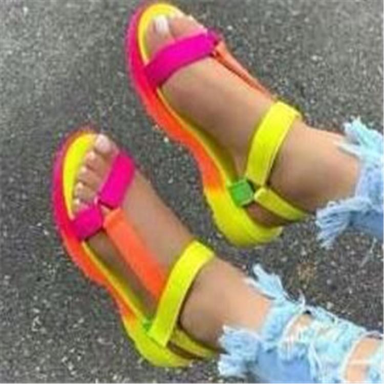 Dames Plus Size Kleurrijke Lichte Strandsandalen - Zachte Zool, Trendy Stijl (Maten 42-43)