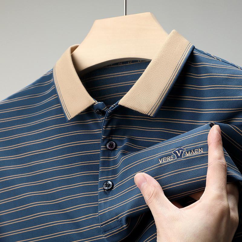 

Футболка мужская, средней длины, высокоэластичная, не скатывающаяся, свободная, с короткими рукавами, не требующая глажки, приталенная, с лацканами, повседневная 4XL