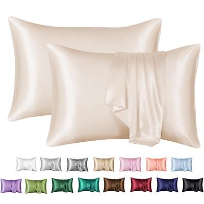 Pacote com 2 fronhas de cetim para cabelo e pele, supermacias e refrescantes, semelhantes às fronhas de seda com fecho de envelope, tecido para casa
