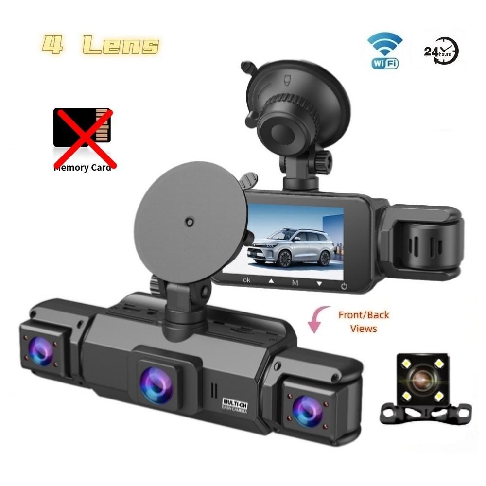 Cámara de salpicadero para coches 4 canales Caja negra WiFi Cámara de conducción FHD 1080P Visión nocturna Grabación en bucle Accesorios para coche