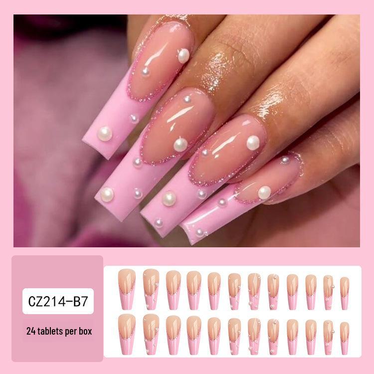 Long T-Point Diamond Jelly Glue False Nails - Press-On Nail Art Tips