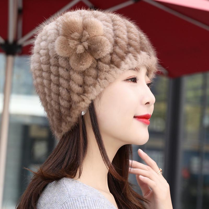 

Зимняя Шапка из Норки для Женщин Среднего и Пожилого Возраста, Теплая, с Защитой Ушей, Шапка на Голову, Меховая Шапка из Норки, Женская Меховая Шапка One size светло-коричневого