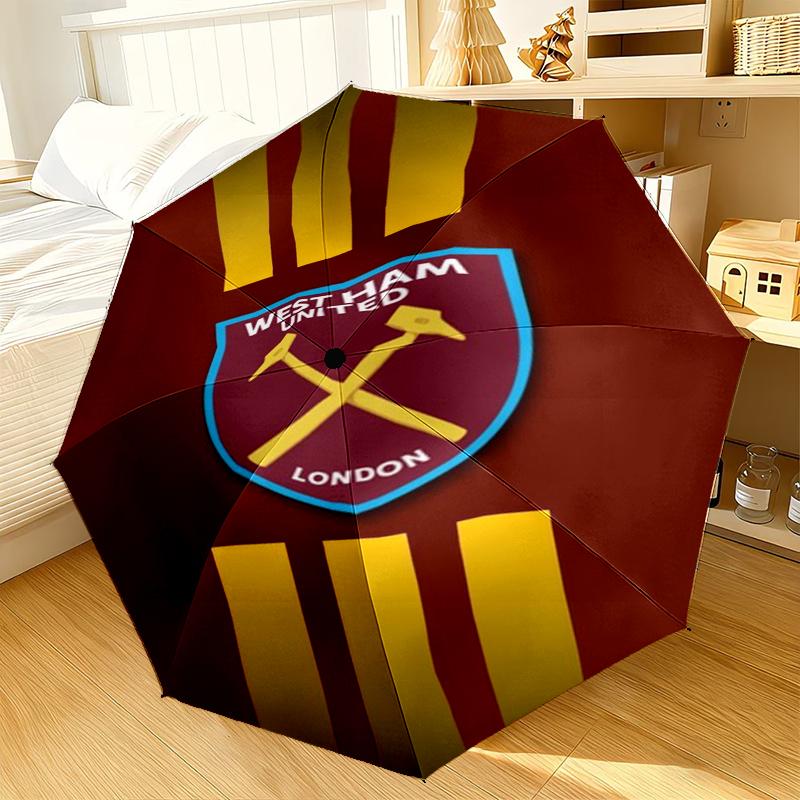 Ombrello con Emblema di Squadra di Calcio a 8 Stecche per Viaggio, Campeggio, Ombrello Leggero Portatile Casual, Essenziale per ogni Famiglia Regalo per le Vacanze