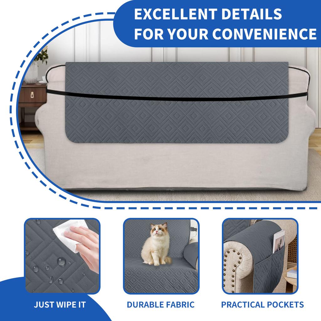 Waterproof Non-Slip Pet Sofa Cover Solid Color Durable Cat-Scratch Resistant One-Piece Sofa Cover Protector Mat Urine Barrier