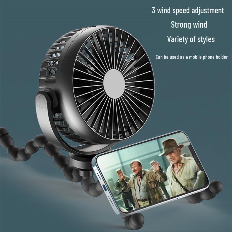 Portable Silent Octopus Camping Fan: Multifunctional Mini Handheld Stroller Cooler