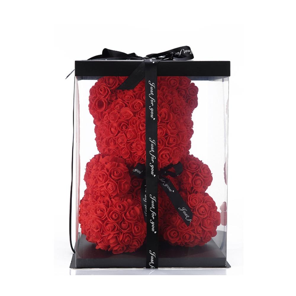 Qixi Festival Valentine's Day Wedding Rose Bear Simulation Floral Fragrance Creative Eternal Flower Hug Bear Gift