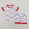 Sibling Boys Baby Girls 4th of July Flags Balloons Kids Outfits Sets