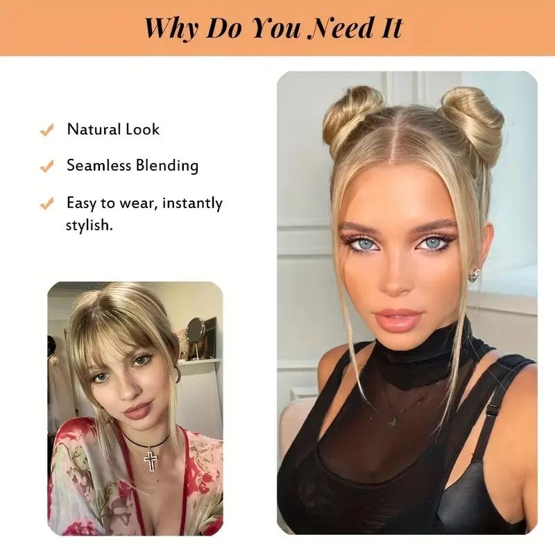 Straight Hair Loop Natural and Comfortable Hair Bun High Temperature Resistant Fiber Wig Easy To Wear Suitable Wig Accessories for All Girls KTB