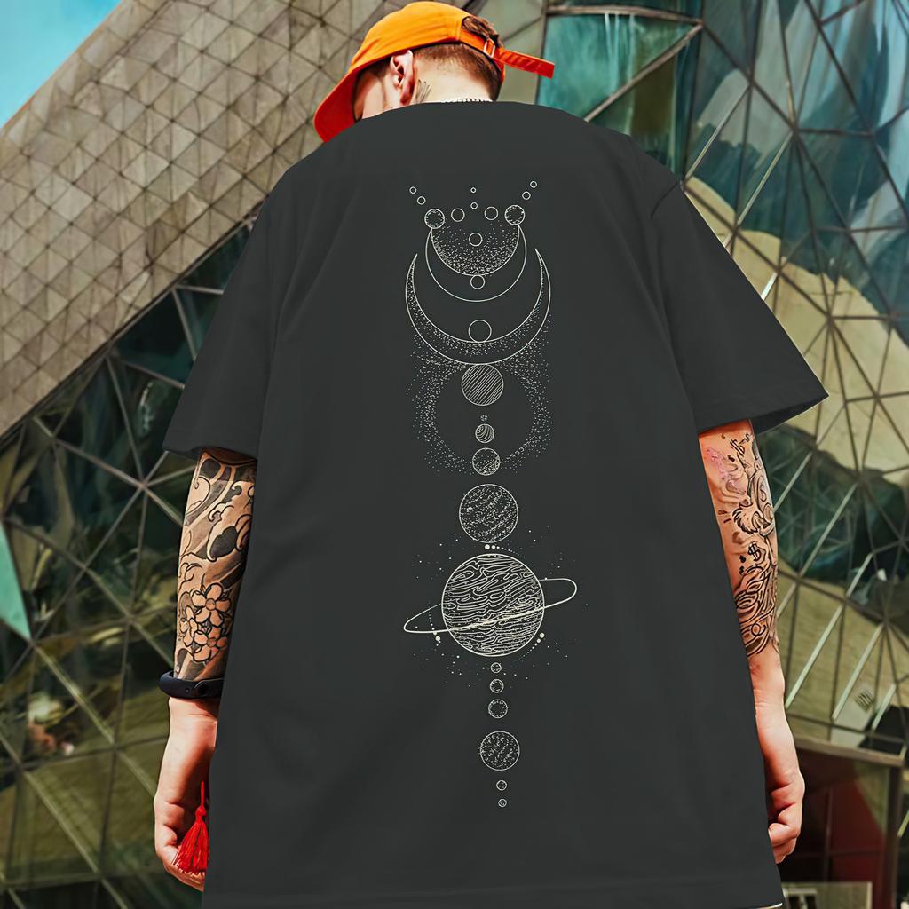 2025 New Summer Men's T-Shirt 3d Compass Printed Short Sleeve Tees Simple Fashion Male Clothing Loose Oversized T-Shirt For Men