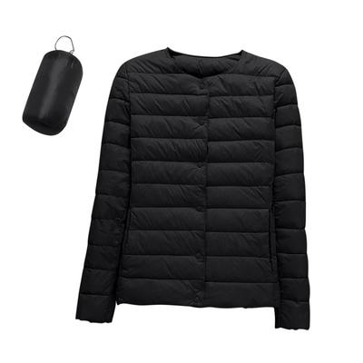 Chaqueta de Plumas para Mujer de Color Sólido Invierno Abrigo con Bolsillos Cálido