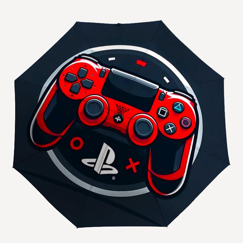 

1pc Gamer Console Automatic Folding Umbrella with 8 Bones, 3-Fold Compact Umbrella, Compact Design On-the-Go Essential, casual outdoor acces
