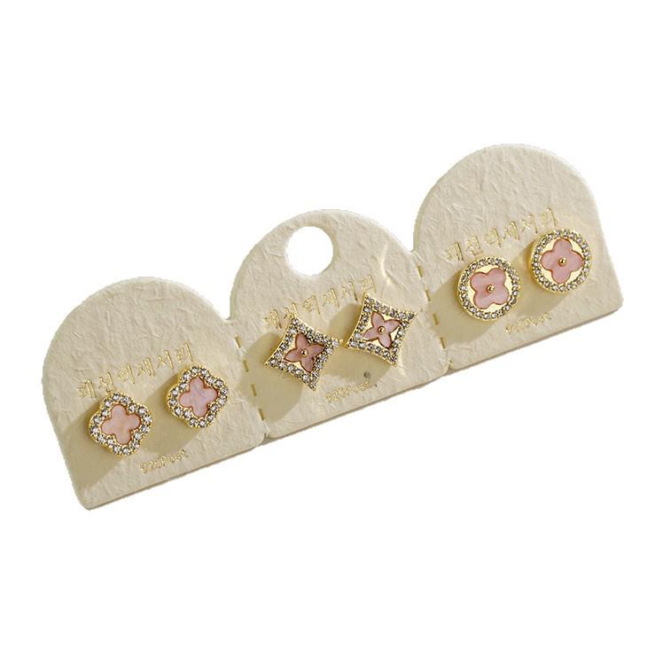 Set di Orecchini a Bottone Minimalisti Versatili Argento Korean: Moda Elegante di Lusso Leggero