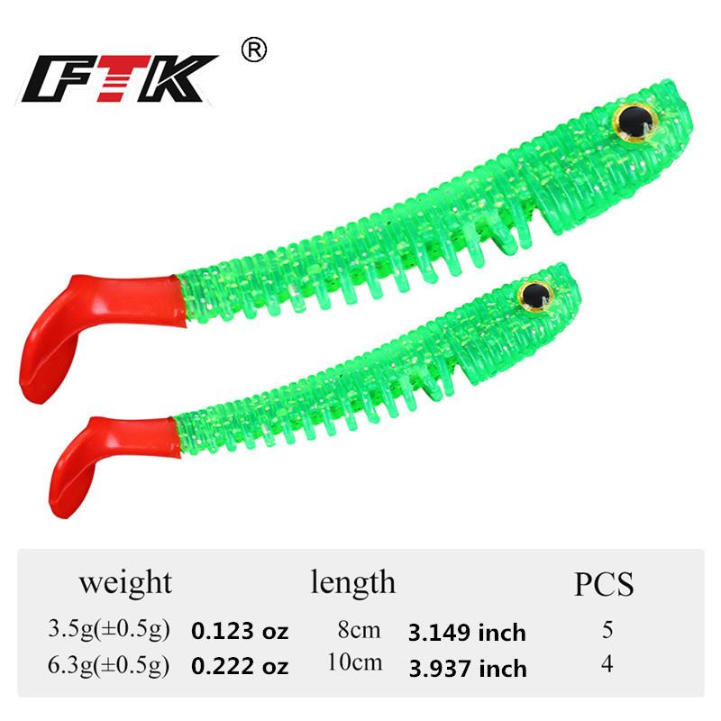 5 Pcs 8/10 Cm Soft Tail Lure Worms Maggots Silicone Tackle - with Weighted Hooks