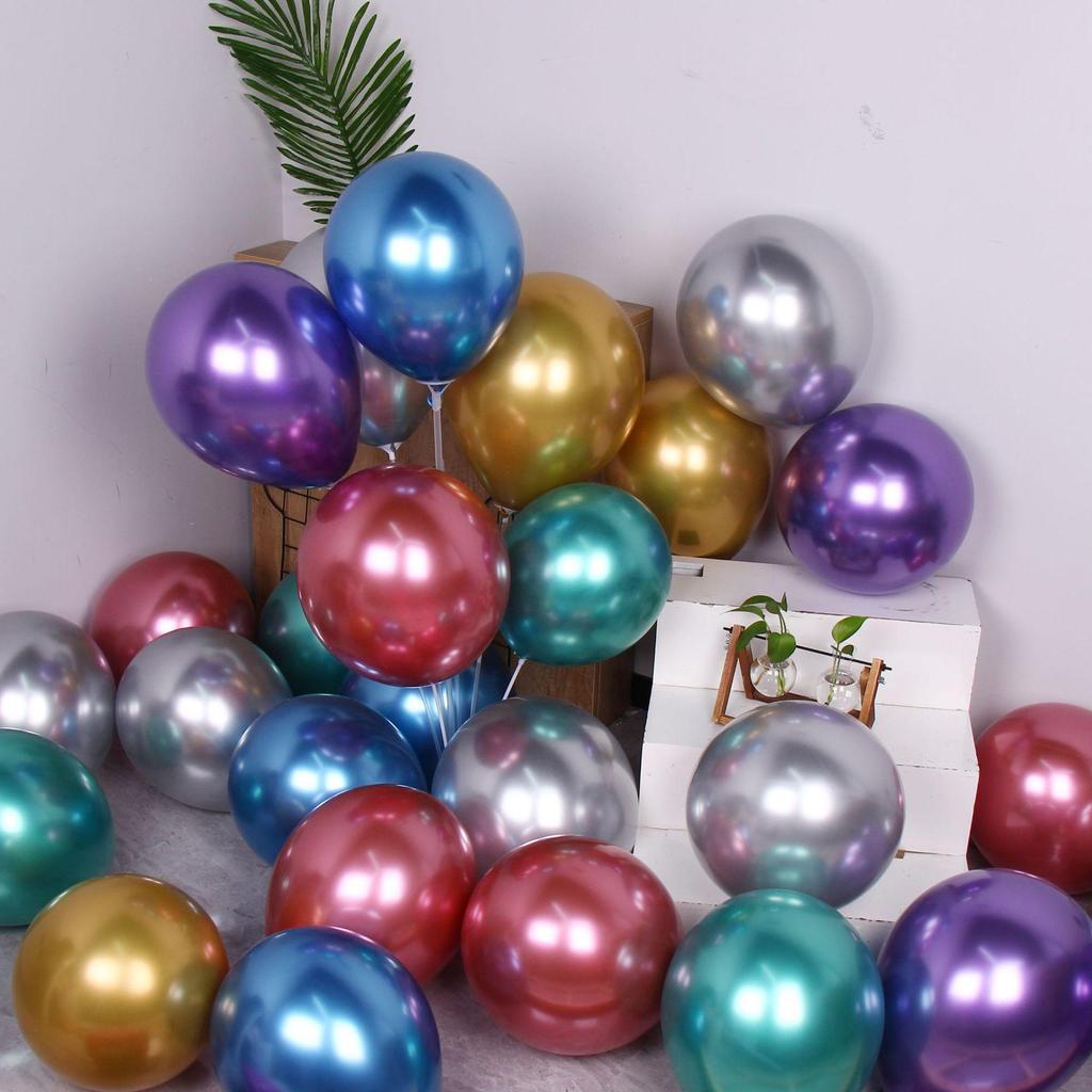 Good Times 10'' & 12'' Latex Metal Balloons for Weddings & Parties