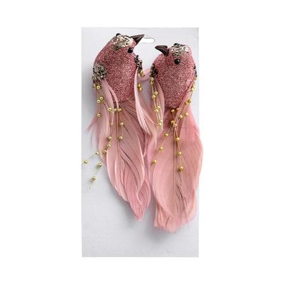 1/2pcs Foam Glitter Christmas Birds Colorful Clip-On Indoor & Outdoor Use Artificial Birds Christmas Tree Ornaments with Feathers