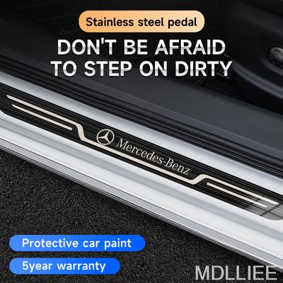 Stainless Steel Car Door Sill Scuff Plate For Mercedes Benz AMG CLA GLC GLK GLA A B C E Class W203 W206 W220 W205 W211 W212 W201