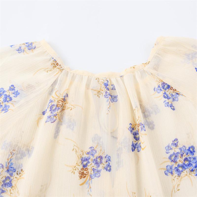 Dámská elegantní poloprůhledná košile s květinovým potiskem pro jaro/léto - Styl 2587056