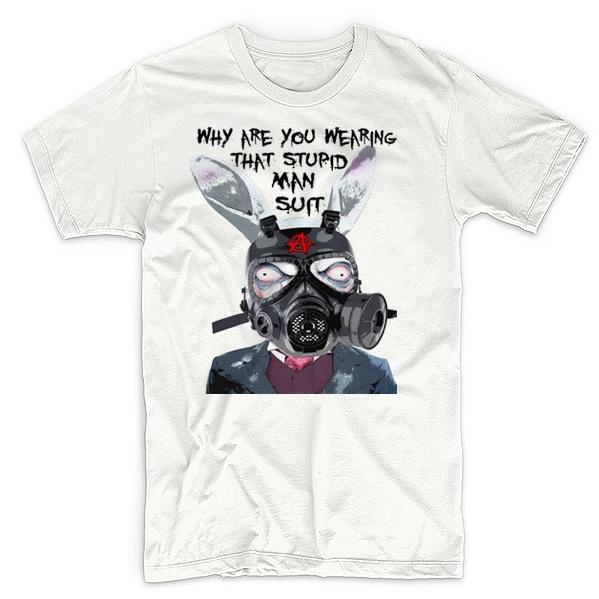 Creepy Bunny T-Shirt Halloween Evil Dark Clown Sinister Scary Goth Cotton Tee S