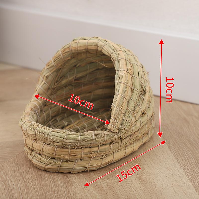 

Hand Woven Straw Bird Nest Tiger Skin Parrot Peony Nest Rutin Chicken Nest Egg Laying Warmth Preservation Breeding Grass Nest