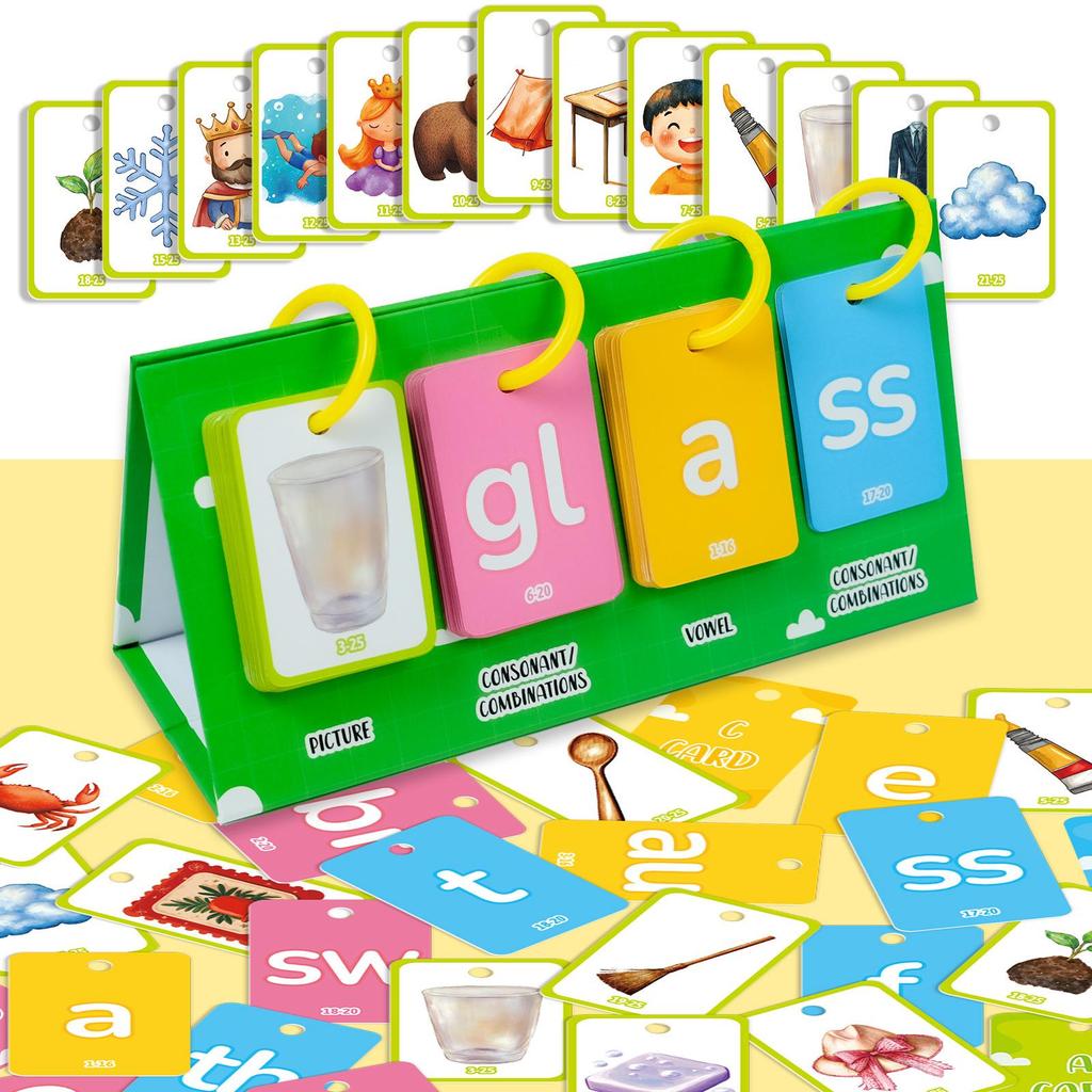 81-Sheet English Word Formation Education Cards for Children