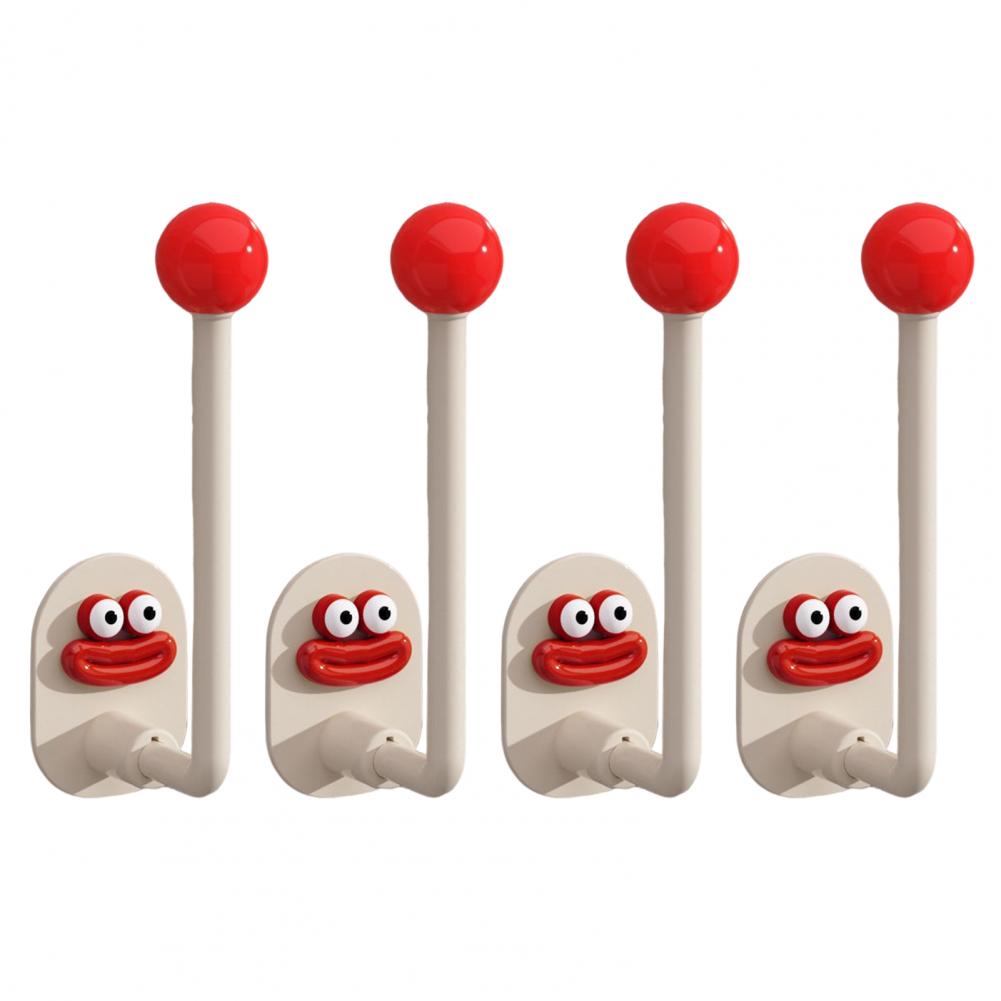 

4 шт. Подвесные крючки Компактные самоклеящиеся вешалки Самоклеящиеся настенные крючки для легкой установки Высокая грузоподъемность для одежды Other красный