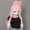 Animal Head Cats Fursuit Cut Mask Plush Cats Headgear Cats Costume for Halloween Masquerade Dress Up Cosplay Party