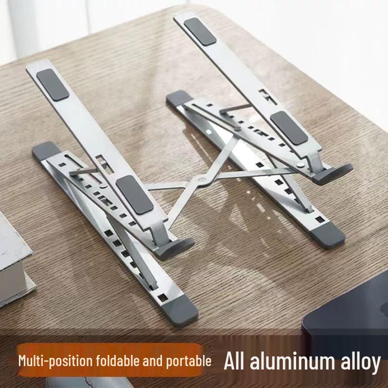 N8 Aluminum Alloy Laptop Stand: Adjustable, Foldable, Double-Layer Riser with Heat Dissipation.