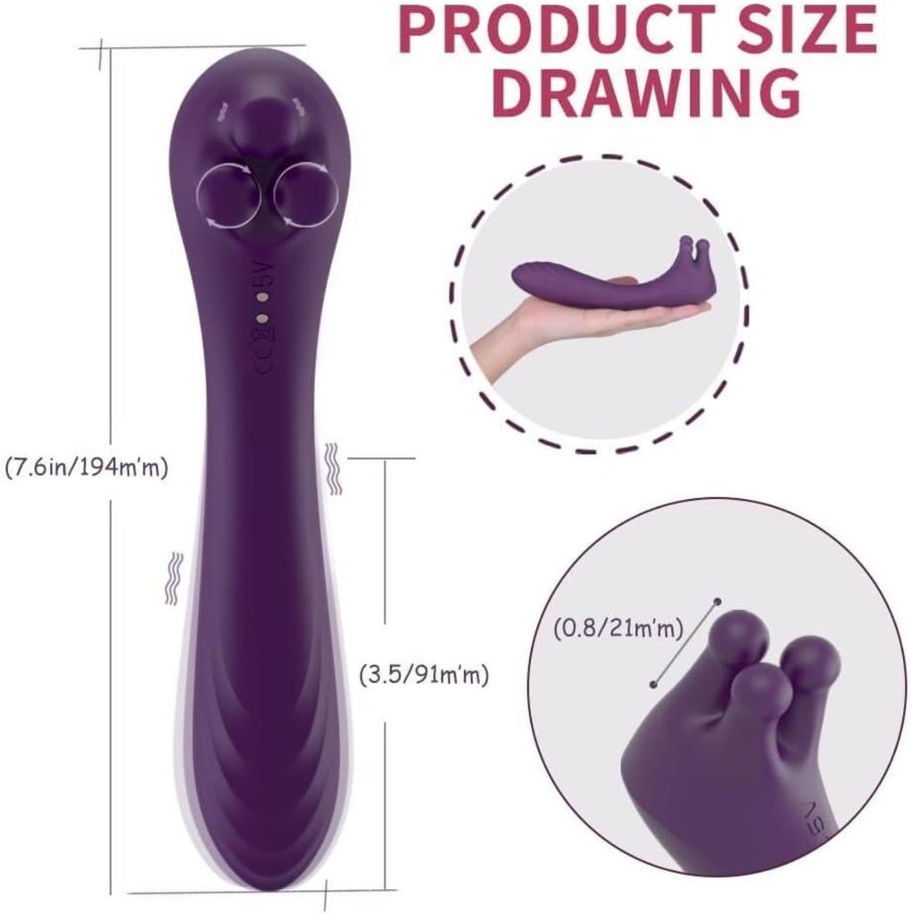 Female Vibrator Clitoral Vibrator with Unique Rotating Nuggets and Stinging Shaft Offering 9 Vibration Modes Adult Sex Toys