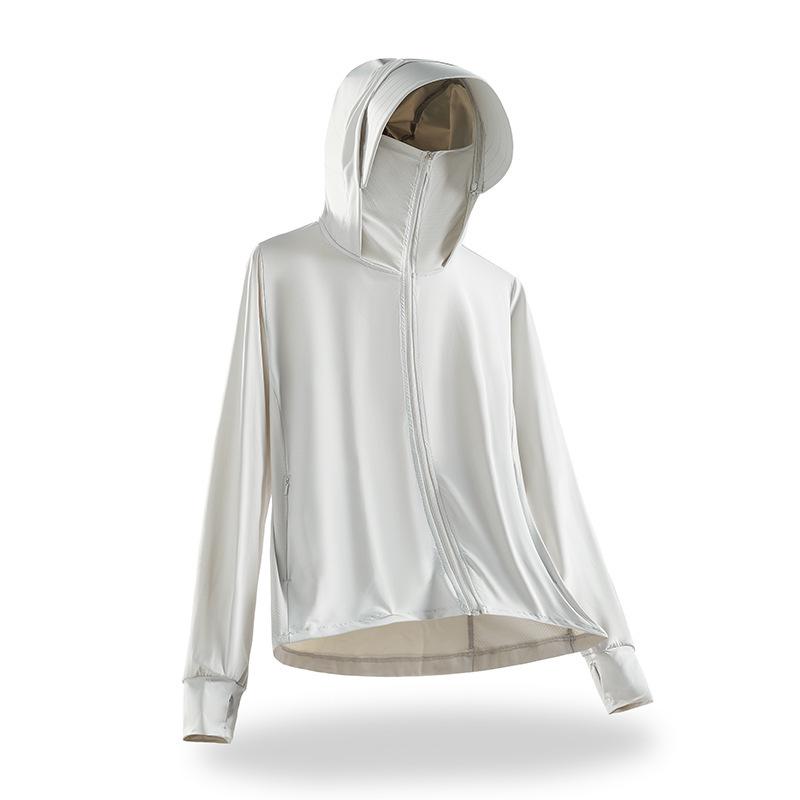 Unisex UPF50+ Sun Protection Jacket with Detachable Hat Brim for Cycling and Hiking
