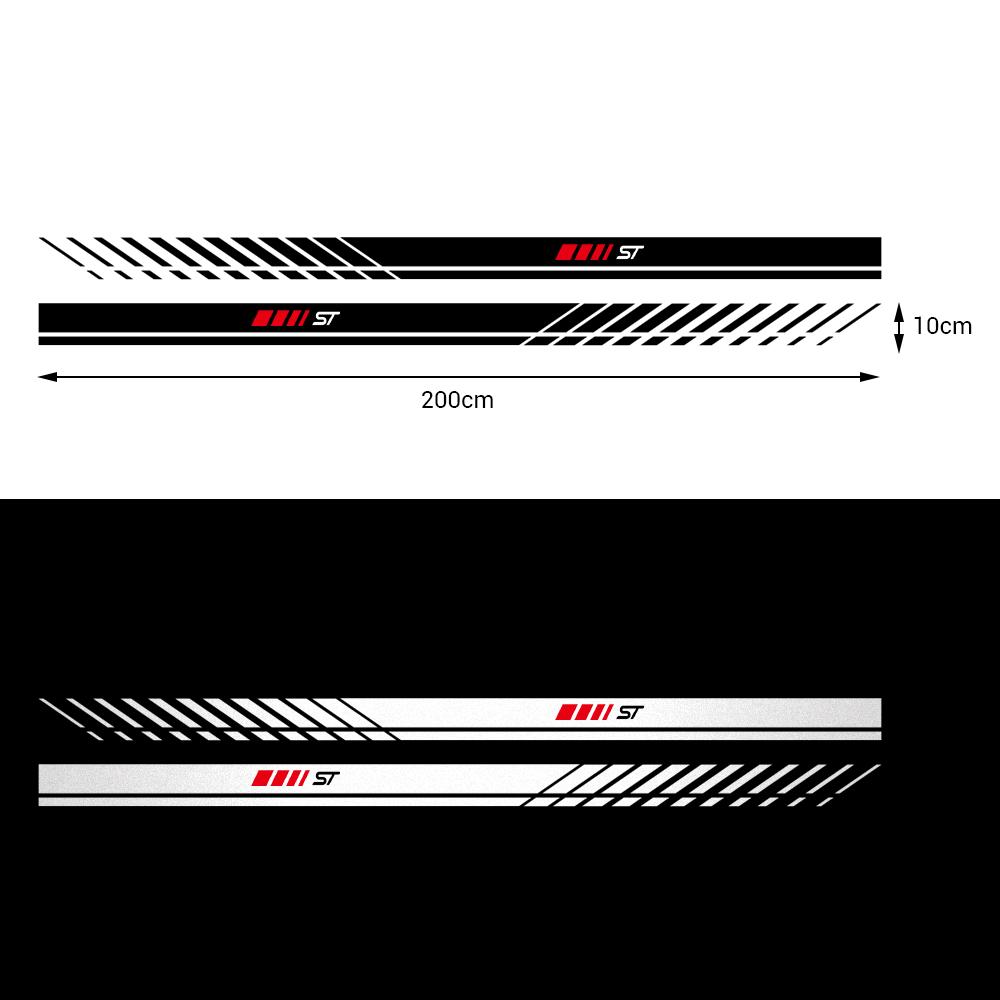 2Pcs Car Styling Body Door Sticker Emblem Decor Auto Accessories For Ford Focus Mustang Mondeo Fiesta Shelby Kuga Edge ST Fusion