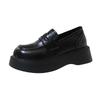Fashion Hot Selling 2025 New Women's Thick Bottom Loafers Heightening College Shoes Retro British Style Flat Bottom Round Toe Summer