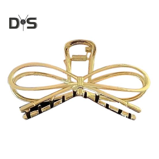 

Женская заколка-краб для волос в форме геометрического банта с противоскользящими зубцами, зажим для волос на затылке, аксессуары для волос золотистый