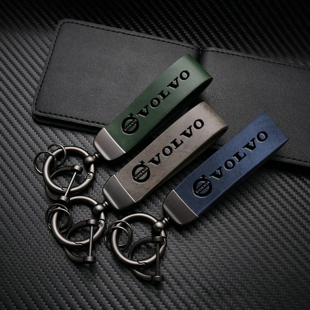 Retro Car Keychain Leather Key Chains Auto Accessories For Volvo XC90 V90 V60 XC60 V40 S80 S60 S90 C40 XC40 V70 XC70 C30 Rdesign
