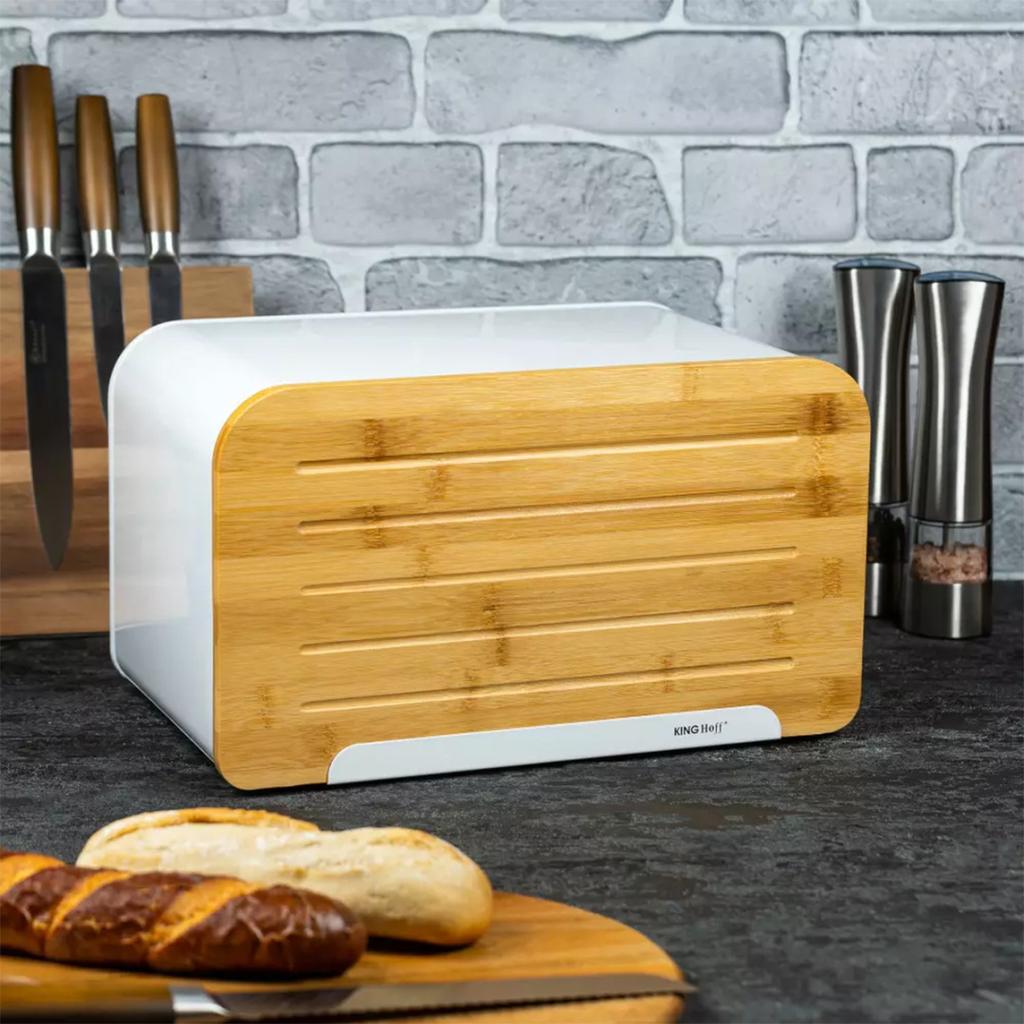 KINGHOFF KH-1072 WHITE BREAD BOX WITH BOARD