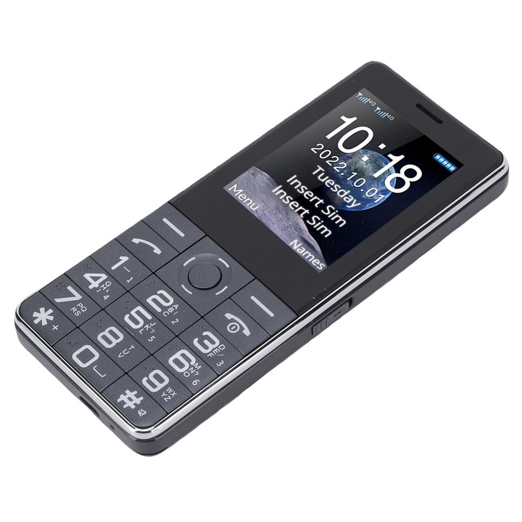 Unlocked Cell Phone 2G Dual SIM Big Key Basic Phone with 2.4 Inch Color Screen SOS Emergency Call Loud Speaker Black