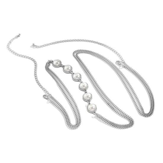 Chain Cross Lesklé umělé perly Barva Boho Beach Bikini Hrudník