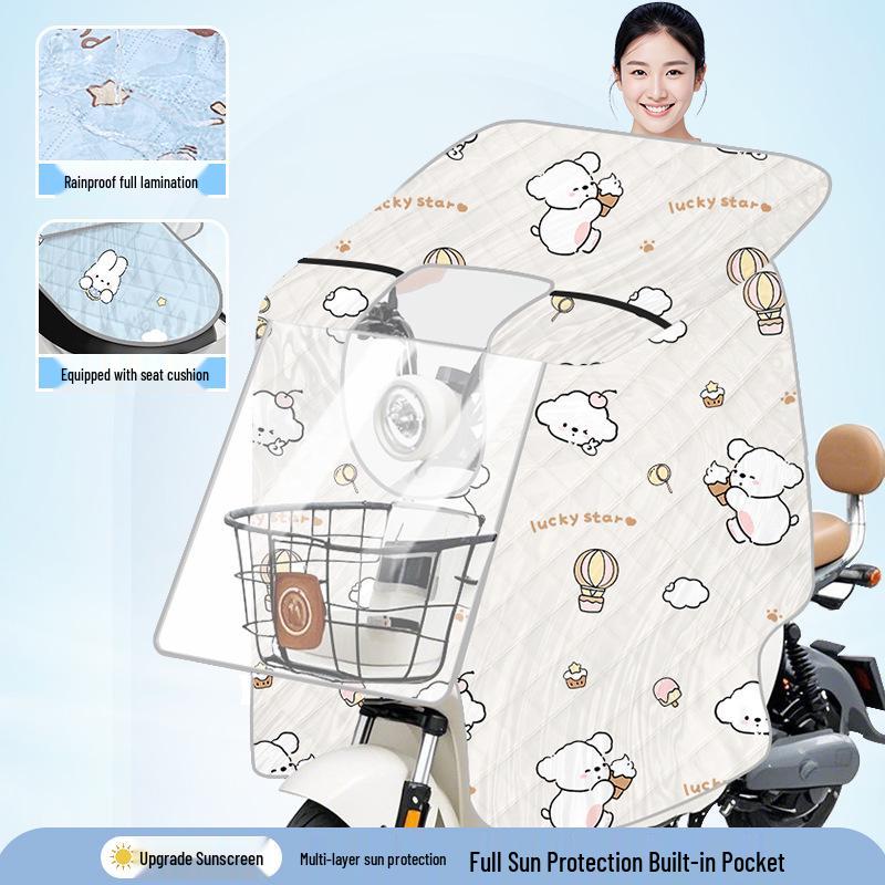 2026 Summer Sunshade Electric Scooter Windproof Blanket with Tempered Film and Battery Cover
