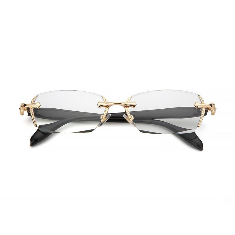 2024 Retro Frameless Ultra Light Women Men Reading Glasses Blocking Blue Light Computer Presbyopia Eyewear Eyeglasses +1.0..+4.0