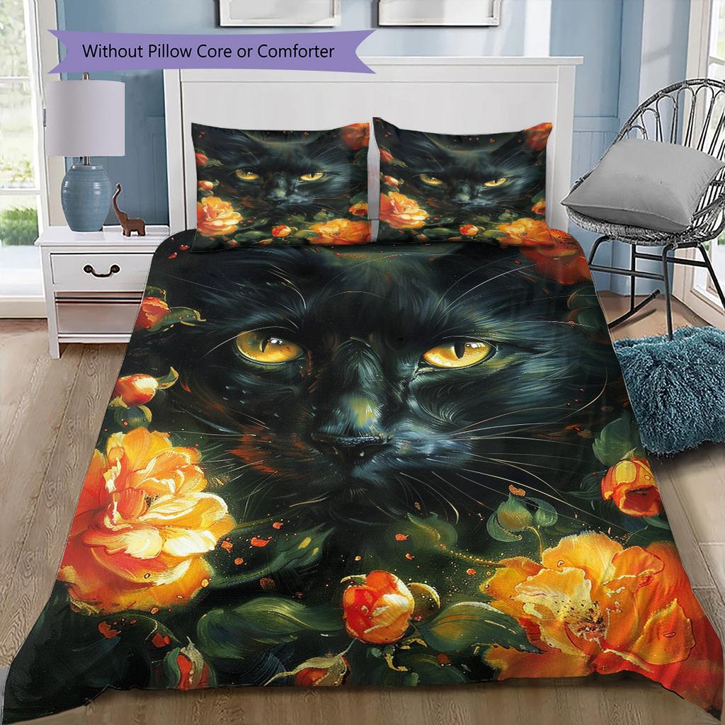 Cartoon Pattern Bedding Quilt Set Quilt Cover Pillowcase Home Decoration Birthday Gift (1 * duvet cover + 2 * pillowcase, without core)