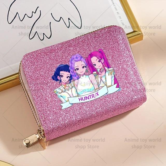 Kpop Dämonenjäger Geldbörse Damen Pailletten Glitzernde Münzbörse Modische Kleine Clutch Kartenhalter für Damen