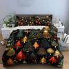 Christmas Tree Festive Pattern Bedding Duvet Cover Set Duvet Cover Pillowcases  (1*Duvet Cover 2*Pillowcases, without duvet insert)