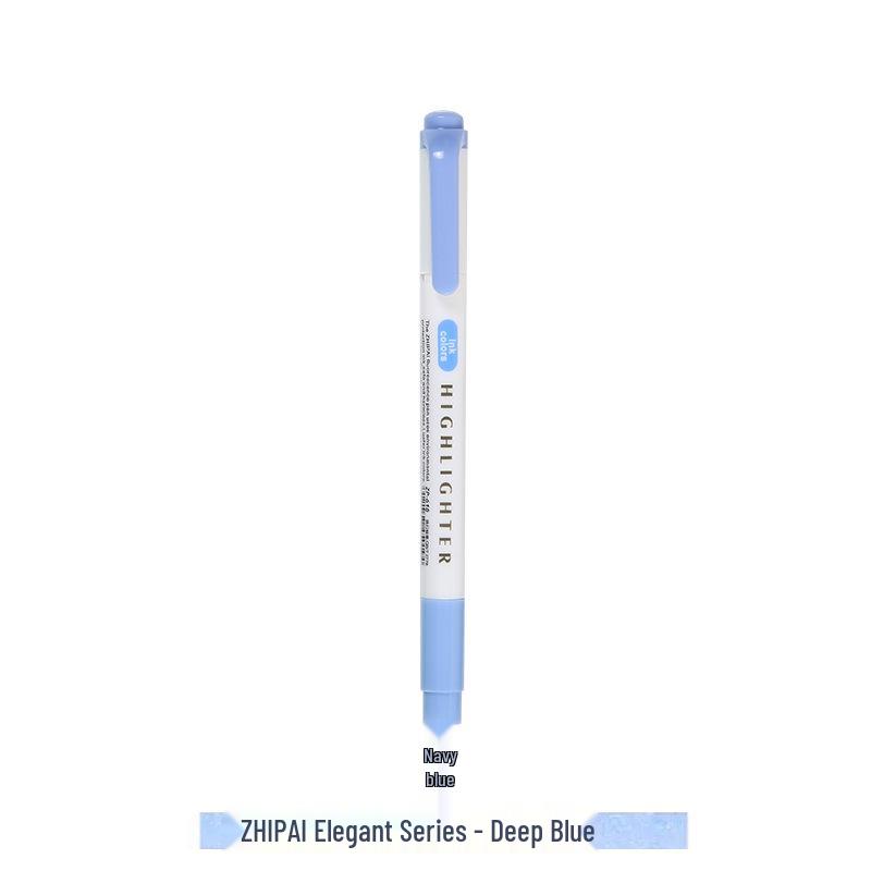 Zhi 618 Student Dual-Tip Fluorescent Pen - Gray, Soft Light & Dark Retro Colors for Highlighting & Marking