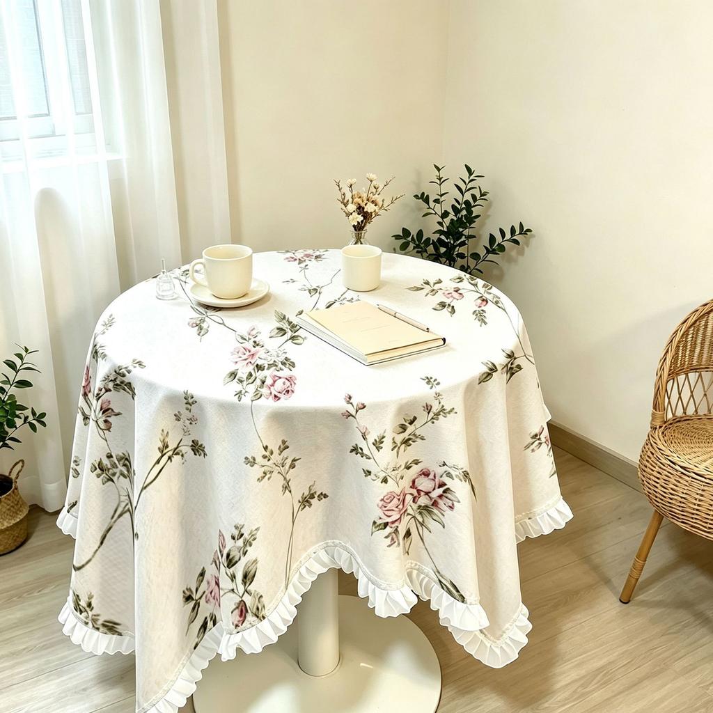 Spitzentischdecke: Rustikal Floral, Frische und Verspielte Wohnkultur für Wohnzimmer und Schlafzimmer—Staubdichte Runde und Quadratische Tischdecken