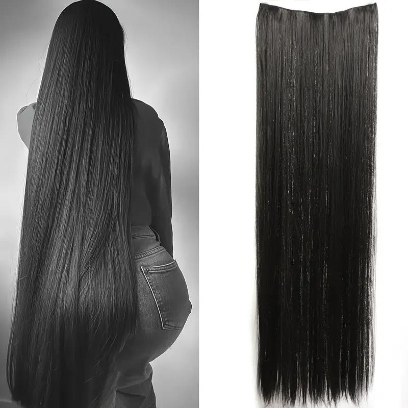 

LUPU 100СМ Довге Пряме На Кліпсах Нарощене Волосся Термостійкі Синтетичні Шиньйони Чорно-Коричневе Натуральне Штучне Волосся Для Жінок 100CM