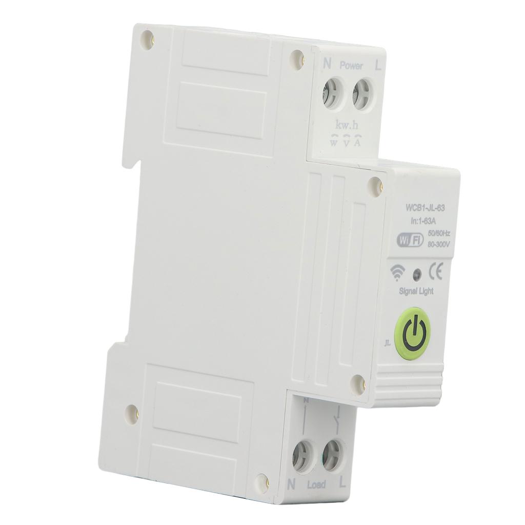 WiFi Smart Schutzschalter APP Sprachsteuerung DIN-Schiene Smart WiFi Schalter mit Messung und Timer AC230V 1‑63A