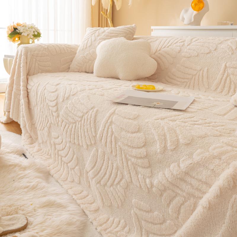 Plush Sofa Cover for All Seasons, Simple and Modern Anti Slip Sofa Cover