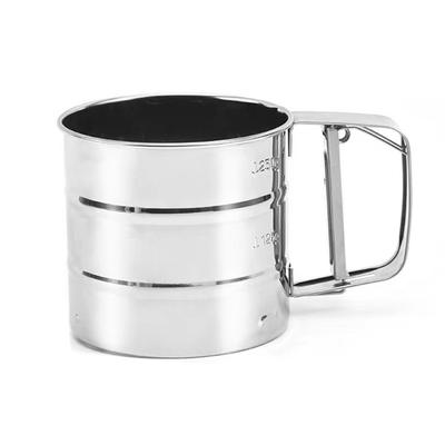 Mehlsieb Edelstahl Feinmaschig Handpresse Mehlsieb Tasse zum Backen Mehl Puder Zucker