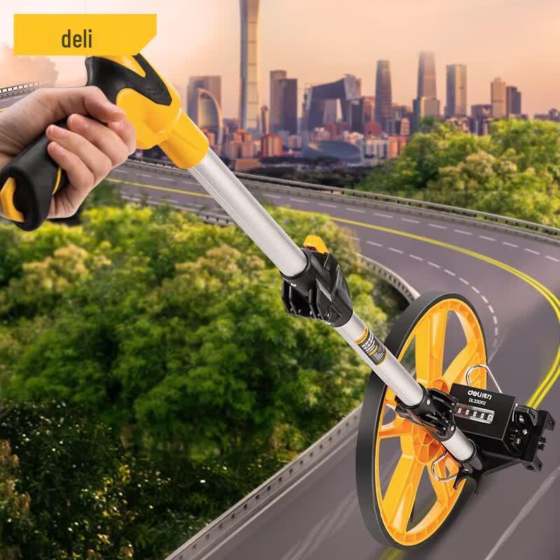 Deli Double Folding Hand-Push Measuring Wheel DL330112